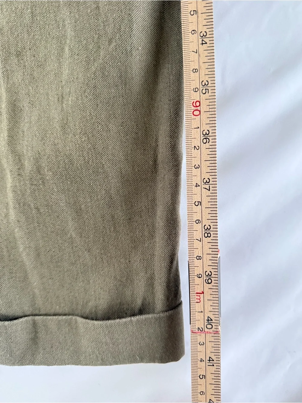 VTG Dockers Irish Linen Pants Mens 34x32 Olive Green Pleated Cuffed Beach Preppy